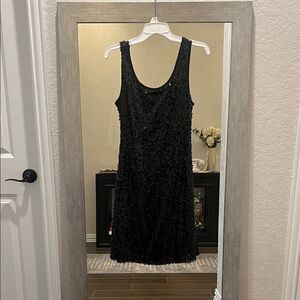 Chic Black Textured Mini Dress